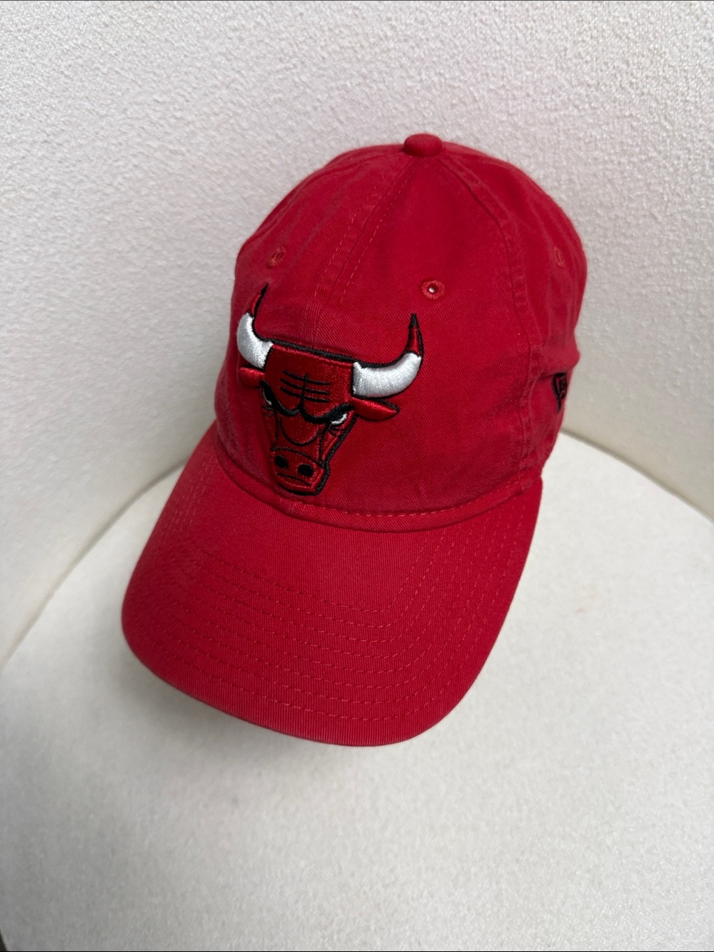 New Era Chicago Bulls Red Baseball Cap with White Accent